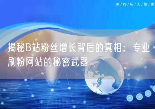 揭秘B站粉丝增长背后的真相:专业刷粉网站的秘密武器