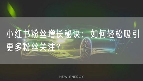 小红书粉丝增长秘诀:如何轻松吸引更多粉丝关注?