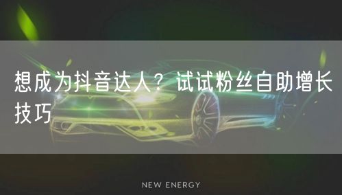 想成为抖音达人?试试粉丝自助增长技巧