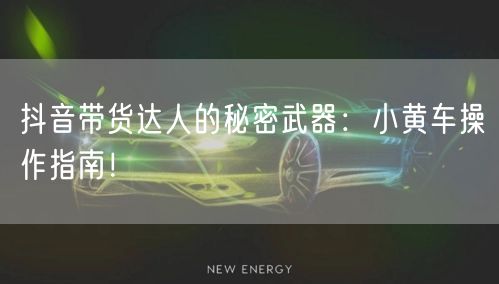 抖音带货达人的秘密武器:小黄车操作指南!