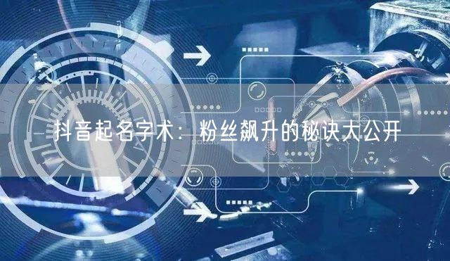 抖音起名字术:粉丝飙升的秘诀大公开