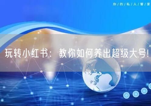 玩转小红书:教你如何养出超级大号!