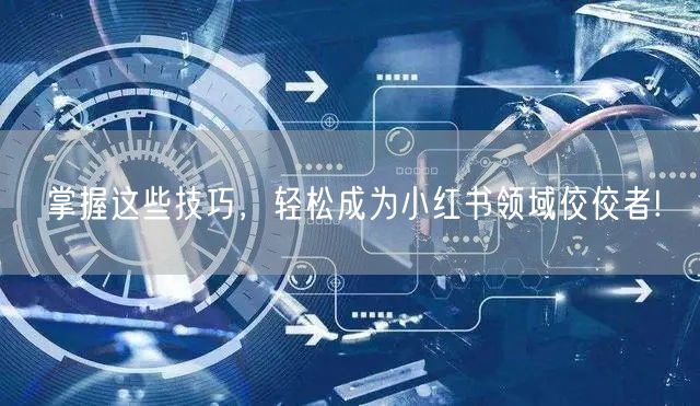 掌握这些技巧,轻松成为小红书领域佼佼者!