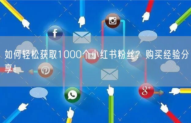 如何轻松获取1000个小红书粉丝?购买经验分享!