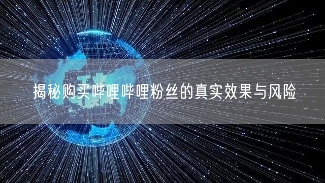 揭秘购买哔哩哔哩粉丝的真实效果与风险