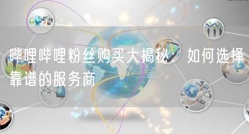 哔哩哔哩粉丝购买大揭秘:如何选择靠谱的服务商