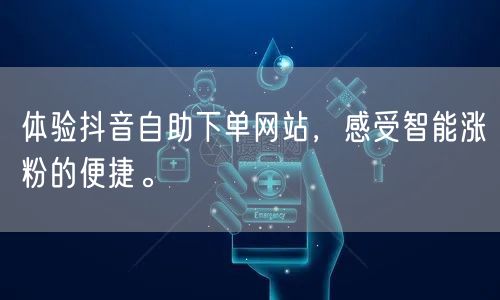 体验抖音自助下单网站，感受智能涨粉的便捷。