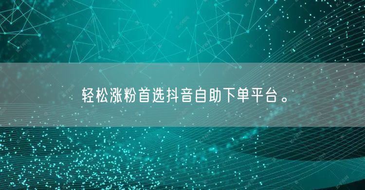 轻松涨粉首选抖音自助下单平台。