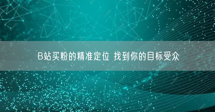 B站买粉的精准定位 找到你的目标受众