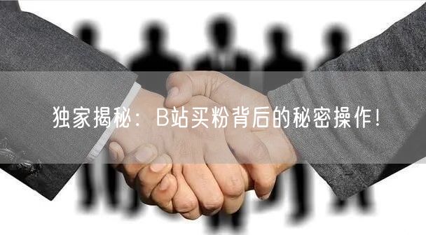 独家揭秘：B站买粉背后的秘密操作！