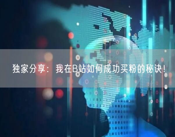 独家分享：我在B站如何成功买粉的秘诀！